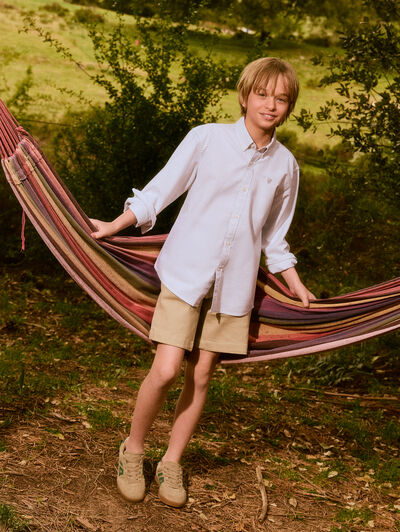 CAMISA OXFORD MIL RAYAS KIDS VERDE