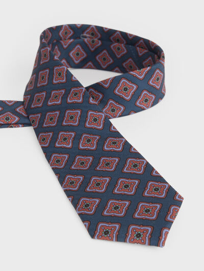 CORBATA PRINTED AZUL MARINO