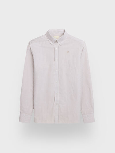CAMISA OXFORD STRIPES CAMEL