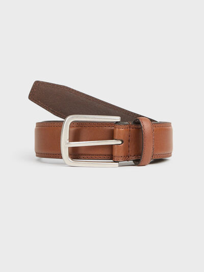 CINTURON CLASICO PIEL MARR&Oacute;N