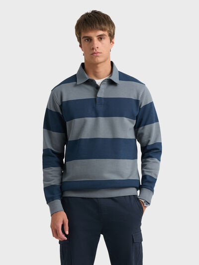 POLO RAYAS AZUL