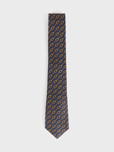 CORBATA PRINTED AZUL MARINO