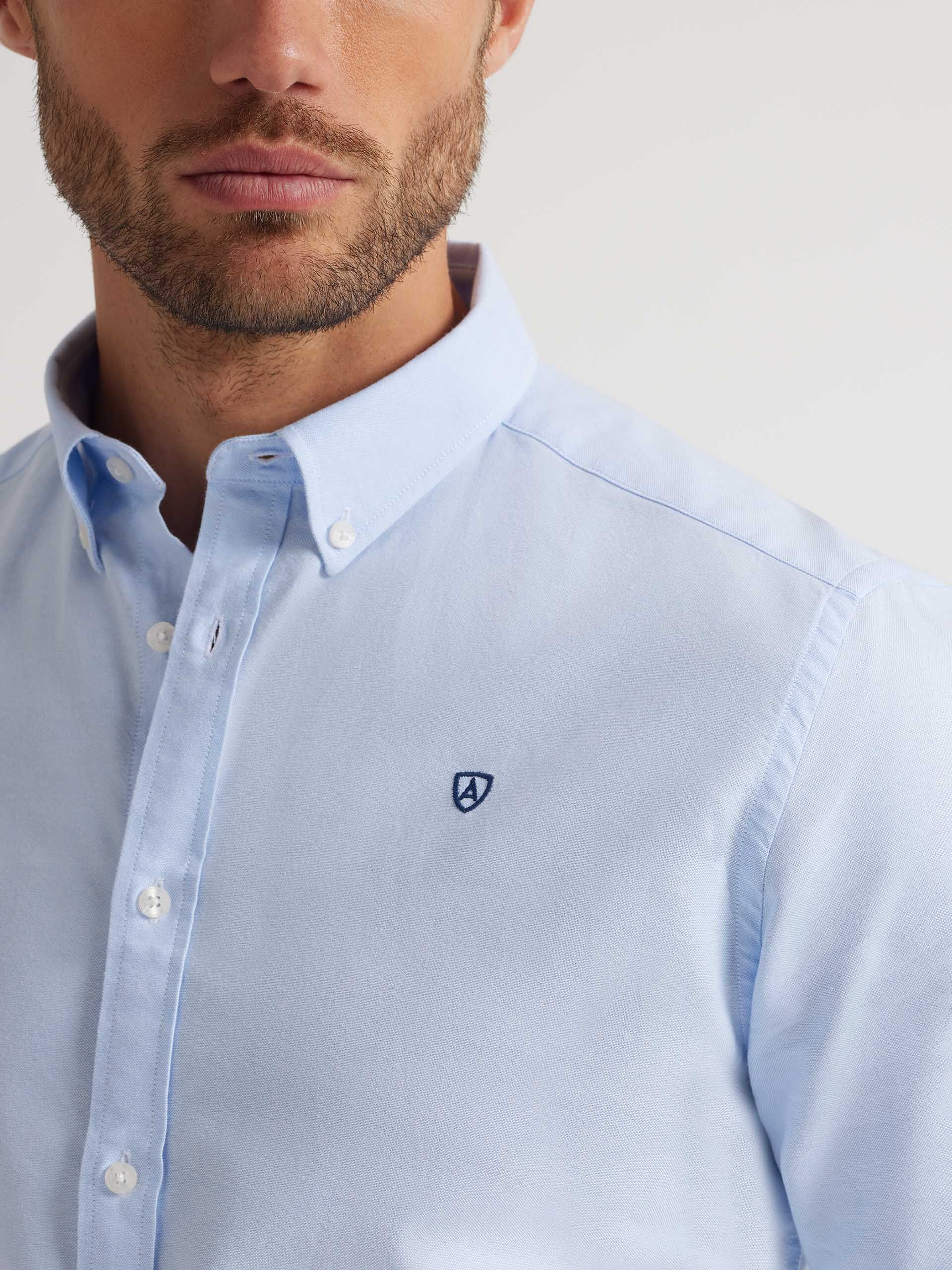CAMISA OXFORD BASIC CELESTE