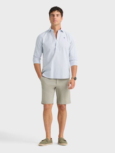 POLERA OXFORD RAYAS AZUL