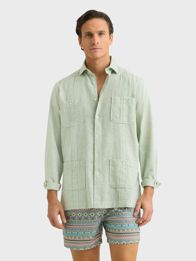 CUBANA LINO CHAMBRAY VERDE