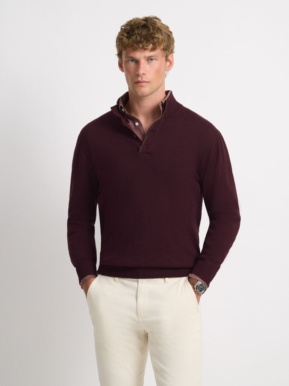 JERSEY BUTTON COLLAR