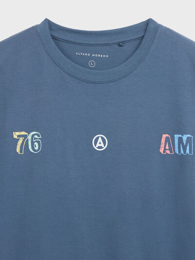 CAMISETA LETTERS AZUL MARINO