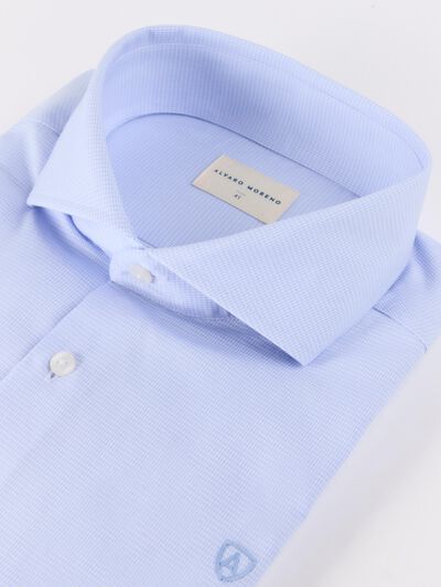 CAMISA VESTIR PATA GALLO CELESTE