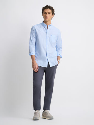 CAMISA OXFORD STRIPES CELESTE