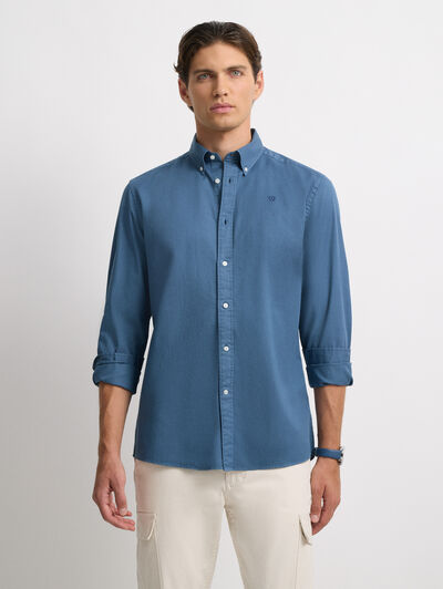 CAMISA POPELIN DYE AZUL