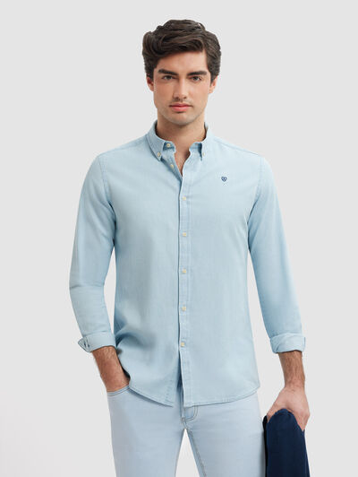 CAMISA DENIM CELESTE