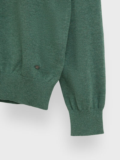 JERSEY BUTTON COLLAR VERDE