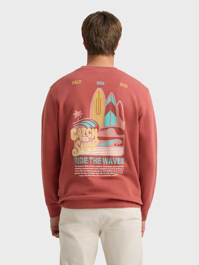 SUDADERA SURF ROJO