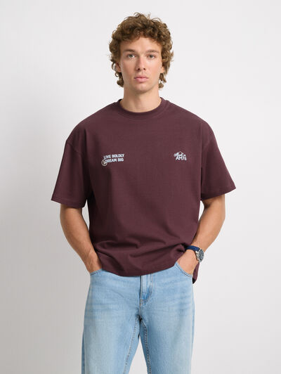 CAMISETA LIVE BURDEOS