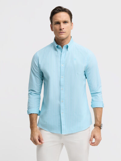 CAMISA OXFORD STRIPES VERDE AGUA