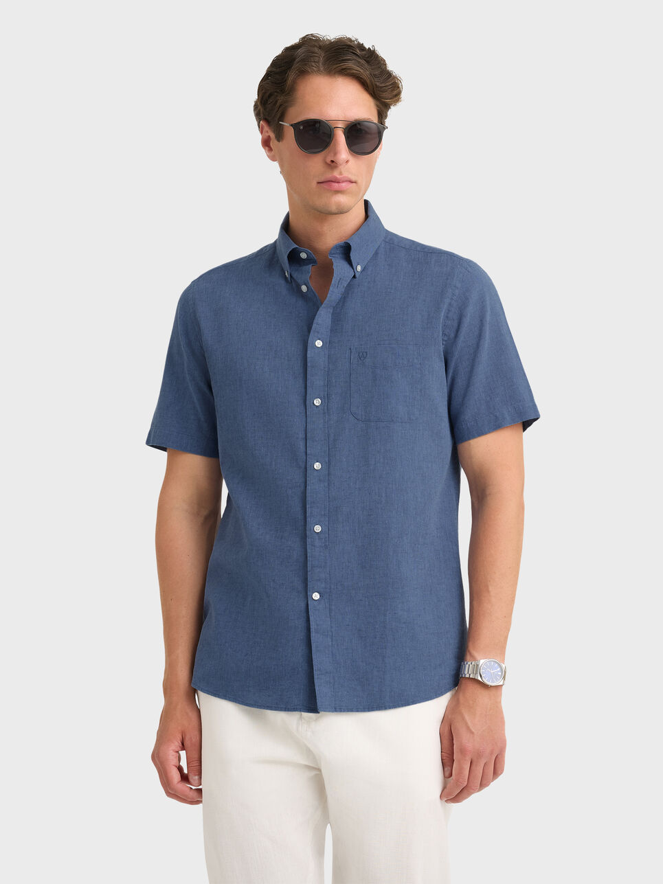CAMISA LINO M.CORTA