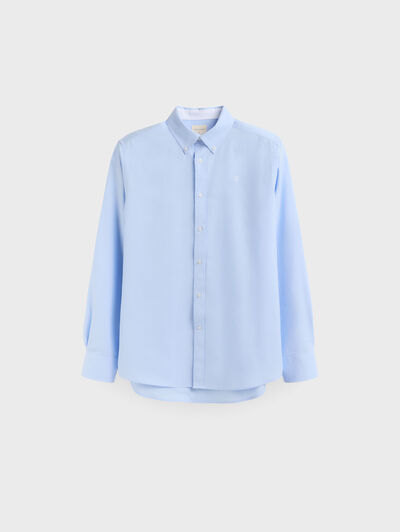 CAMISA NIDO C.BOTON CELESTE