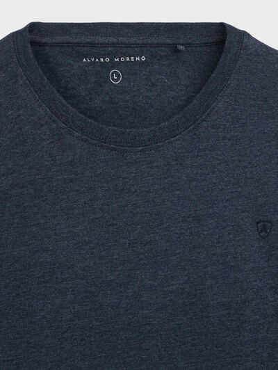 CAMISETA MELANGE AZUL MARINO