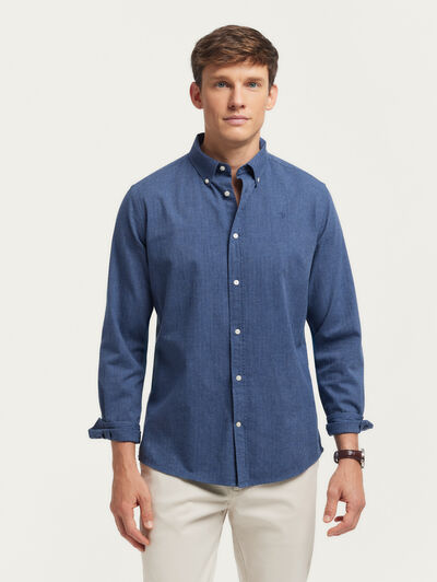 CAMISA FLANNEL ESPIGA AZUL