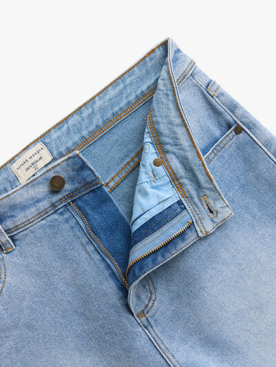 BERMUDA DENIM VUELTA CELESTE