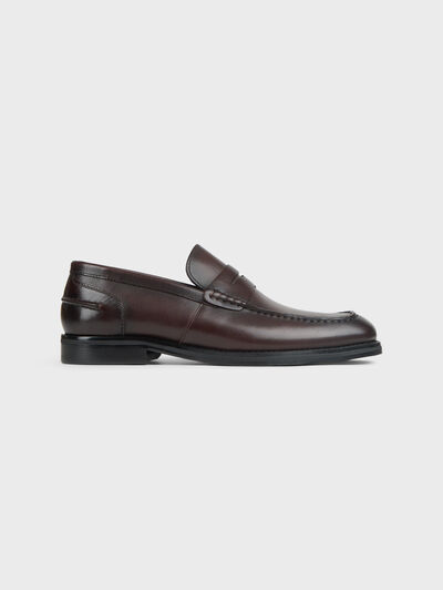 MOCASIN PIEL ANTIFAZ MARR&Oacute;N
