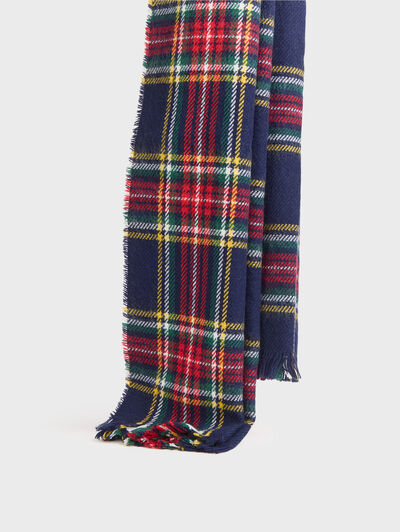 BUFANDA CHECKS AZUL MARINO