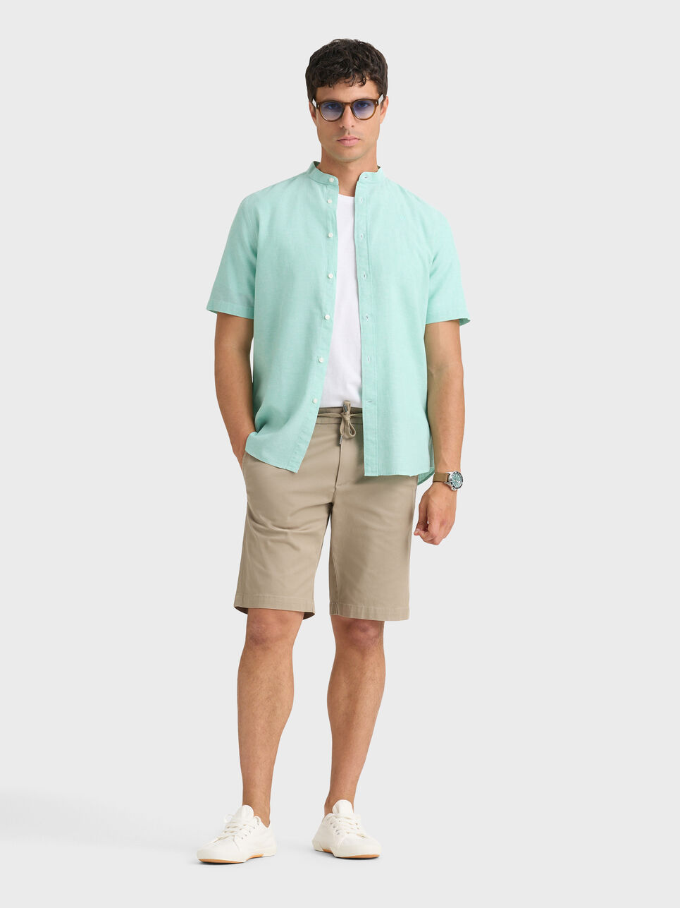 CAMISA LINO M.CORTA MAO