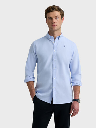 CAMISA OXFORD BASIC CELESTE