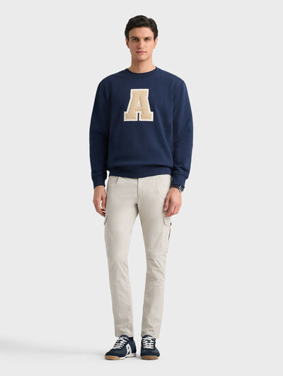 SUDADERA LOGO AZUL MARINO