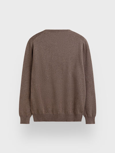 JERSEY ROUND NECK BASIC MARRÓN