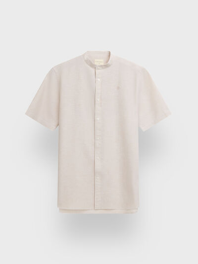 CAMISA LINO M.CORTA MAO BEIGE