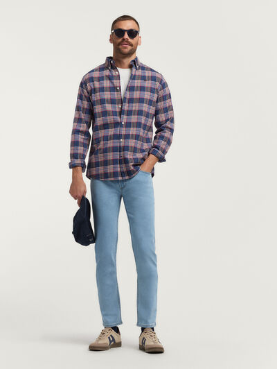 CAMISA FLANNEL TARTAN AZUL