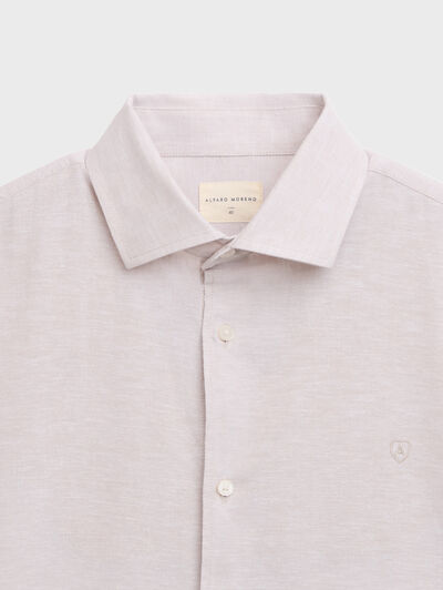 CAMISA LINO ALEX BEIGE