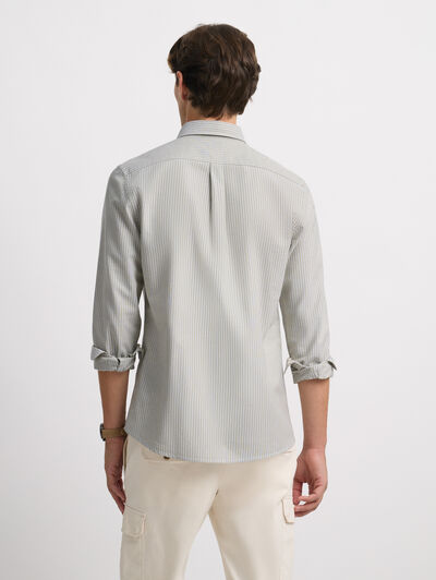 CAMISA OXFORD RAYAS DOWN VERDE