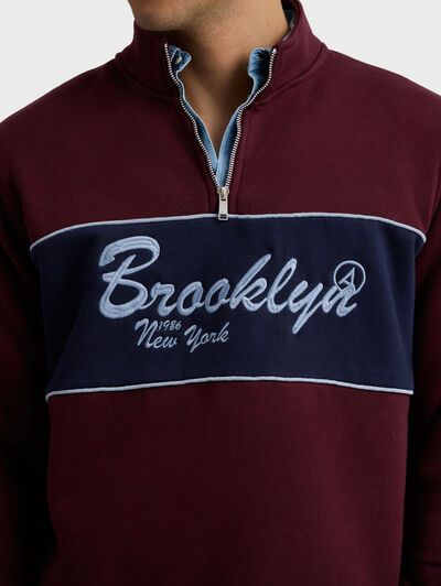 SUDADERA CONTRAST BURDEOS