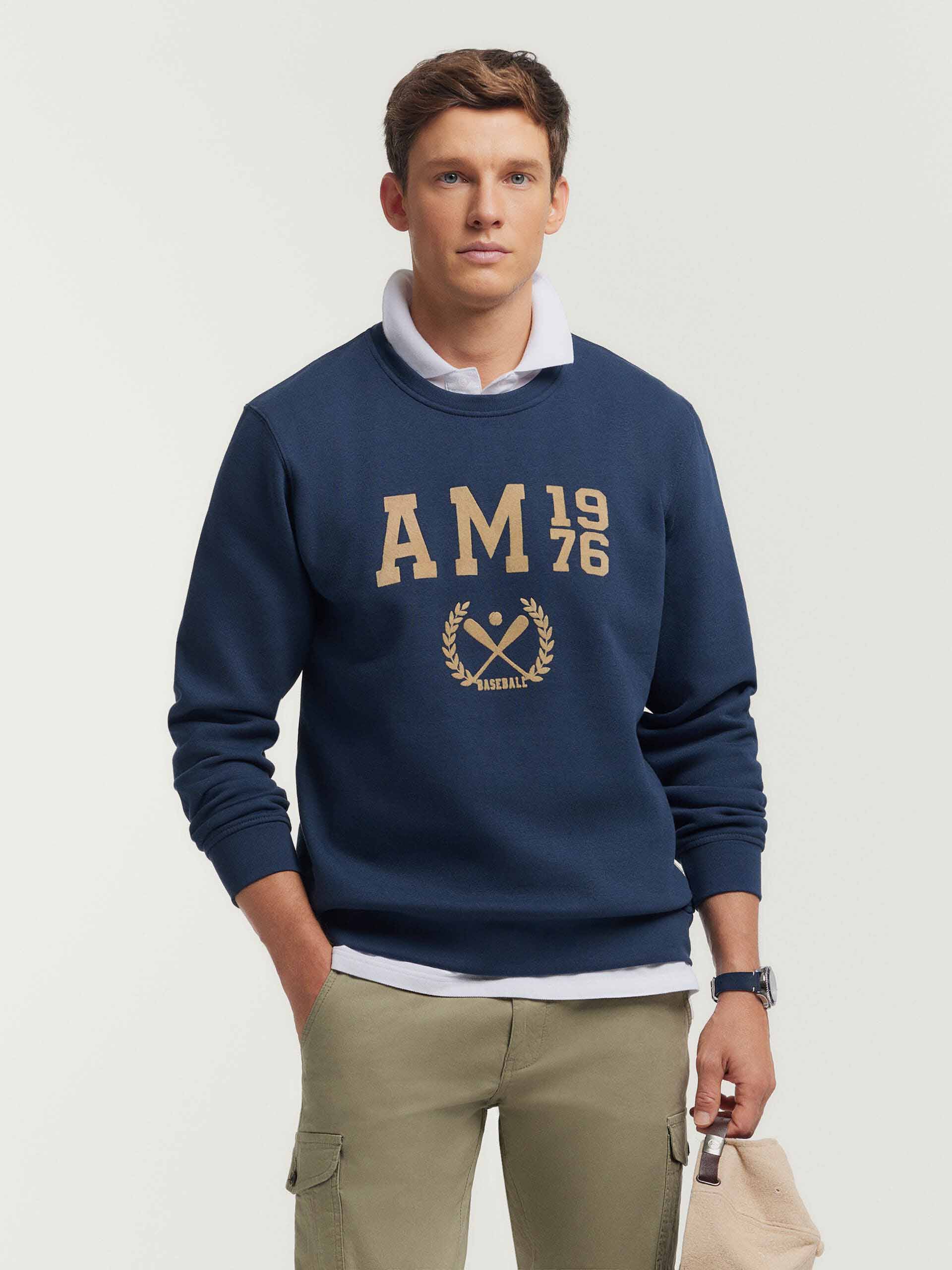 SUDADERA BASEBALL AZUL MARINO