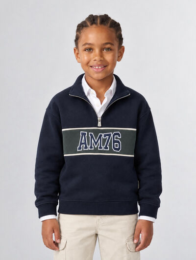 SUDADERA UNIQUE KIDS AZUL MARINO