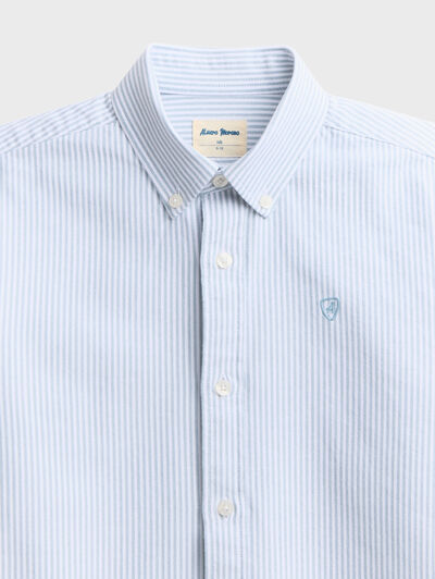 CAMISA OXFORD STRIPES KIDS AZUL
