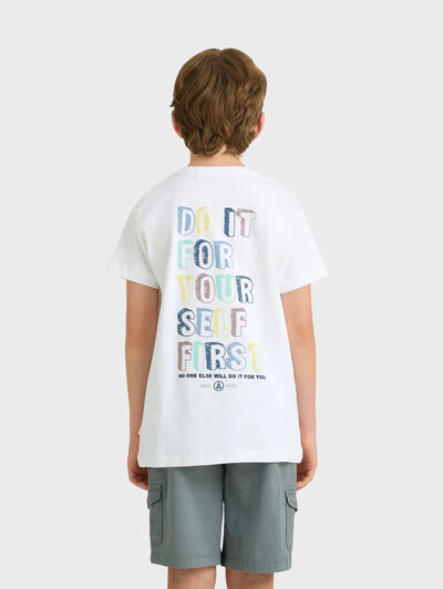 CAMISETA LETTERS KIDS BLANCO