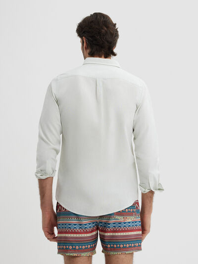 CAMISA LINO C. BOTON VERDE
