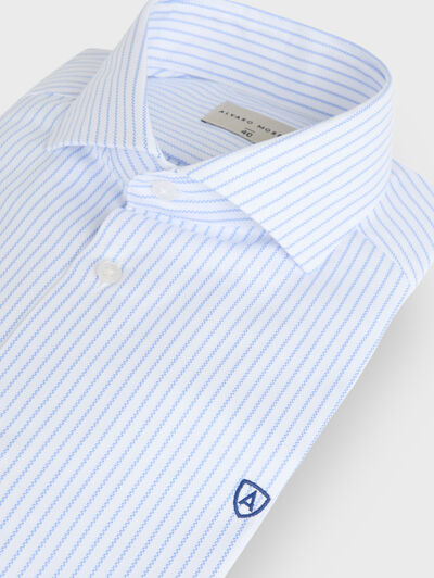 CAMISA DOBBY STRIPES CELESTE