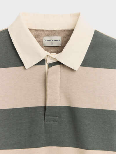 SUDADERA POLO RAYAS CAMEL