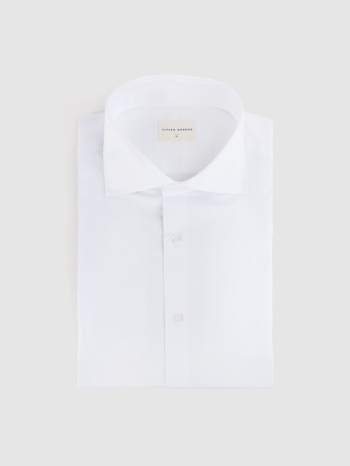 CAMISA VESTIR HERRINGBONE BLANCO