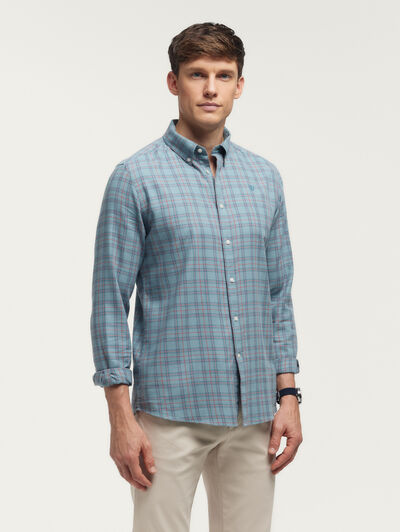 CAMISA FLANNEL TARTAN AZUL