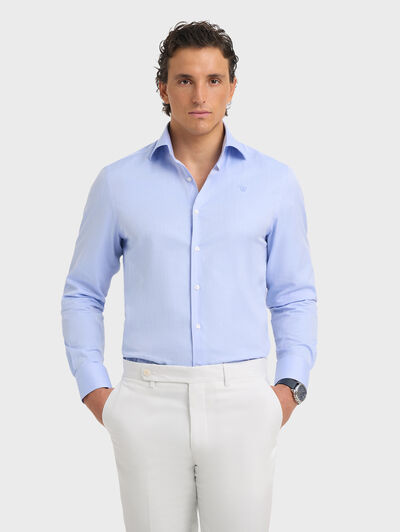 CAMISA ROMA HERRINGBONE AZUL