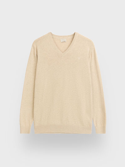 JERSEY V-NECK BEIGE
