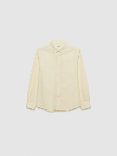 CAMISA LINO C. BOTON KIDS AMARILLO