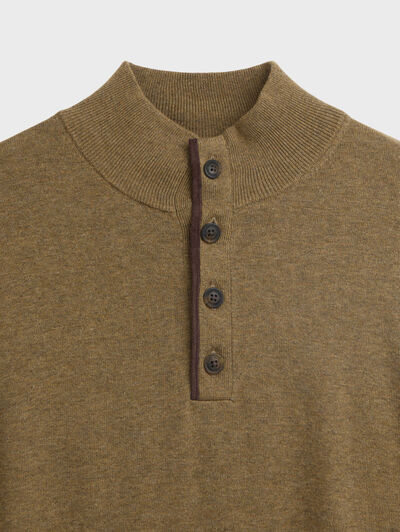 JERSEY BUTTON COLLAR CAMEL