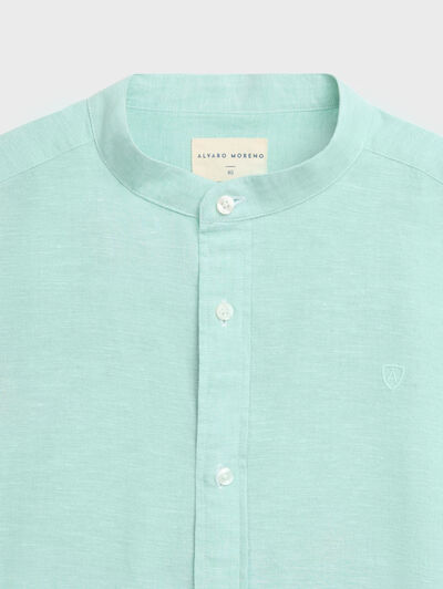 CAMISA LINO M.CORTA MAO VERDE