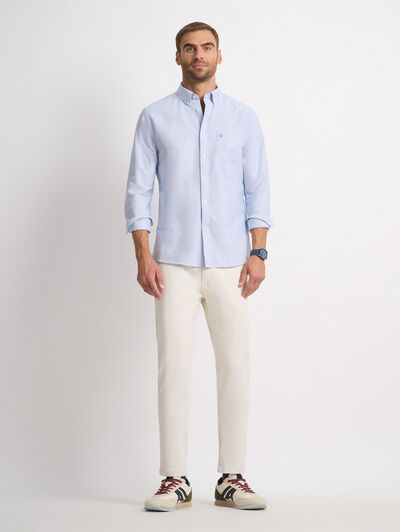 CAMISA MIL RAYAS POCKET AZUL